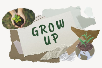 Grow up word typography, environment | Free Photo - rawpixel Grow up word typography, environment | Free Photo - rawpixel