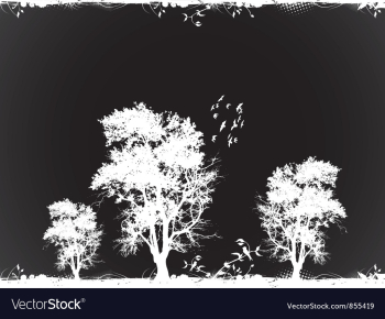 Grunge background with trees vector image Grunge background with trees vector image