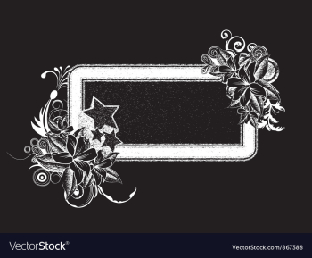 Grunge floral frame with stars vector image Grunge floral frame with stars vector image