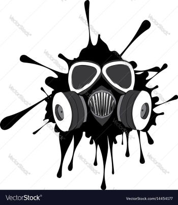 Grunge gas mask vector image Grunge gas mask vector image