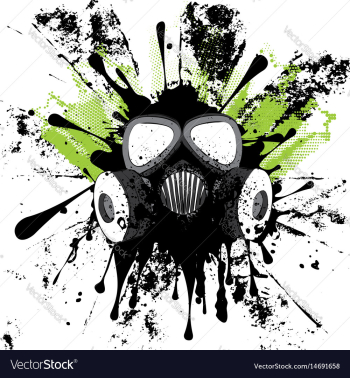 Grunge gas mask vector image Grunge gas mask vector image