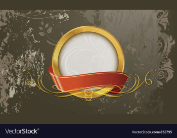 Grunge gold label vector image Grunge gold label vector image