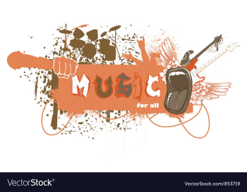 Grunge music frame vector image Grunge music frame vector image