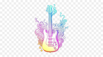 Guitar Drawing Illustration - Colorful guitar Guitar Drawing Illustration - Colorful guitar