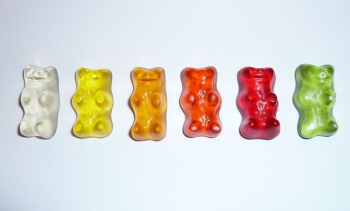 Gummy Bears in a White Surface Gummy Bears in a White Surface