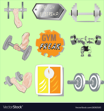 Gym and fitness activity symbol set vector image