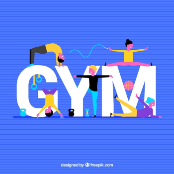 Gym background with colorful people Gym background with colorful people