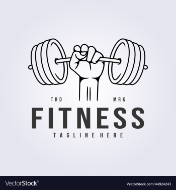 gym fitness holding barbell logo linear gym fitness holding barbell logo linear