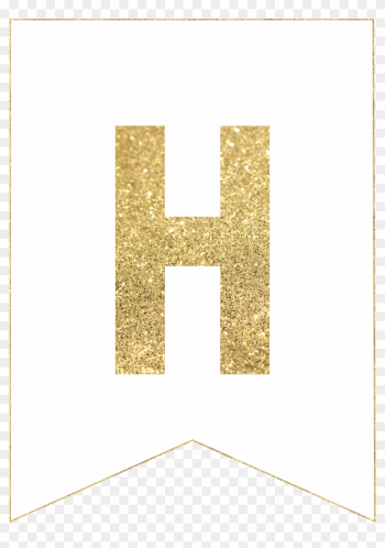 H Gold Alphabet Banner Letter - Free Printable Ramadan Decoration