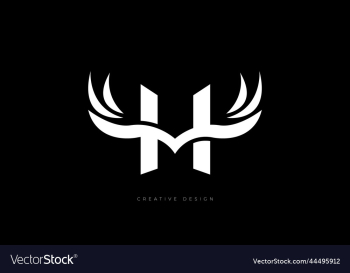 h letter design wing shape logo