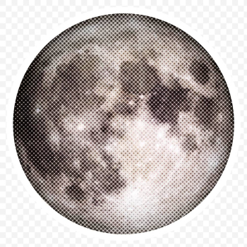 Halftone full moon sticker  with a white border | Free  transparent png - 2351669