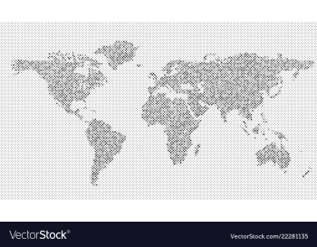 Halftone world map background - circle pattern vector image Halftone world map background - circle pattern vector image