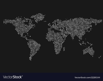 Halftone world map background - circle pattern vector image Halftone world map background - circle pattern vector image