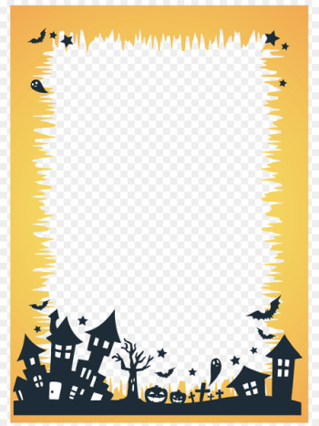 Halloween Art Illustration - Orange frame border Halloween Art Illustration - Orange frame border