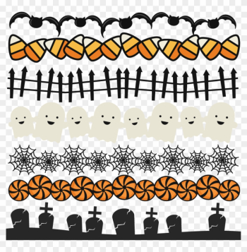 Halloween Borders Set Svg Scrapbook Title Spiderweb - Halloween Clip Art Border