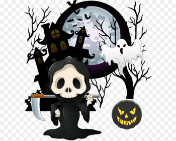 Halloween Cartoon Skeleton Ghost - Halloween cartoon skull 