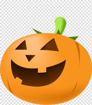 Halloween Character Cartoon Jack-o-lantern, Simple yellow pumpkin head transparent background PNG clipart