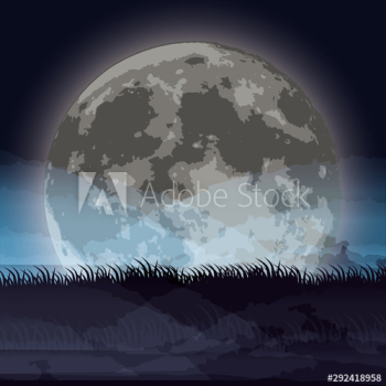 halloween dark night scene with full moon halloween dark night scene with full moon