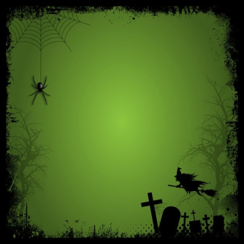 Halloween elements on an green background Halloween elements on an green background