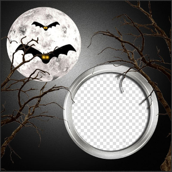 Halloween frame , Round frame transparent background PNG clipart