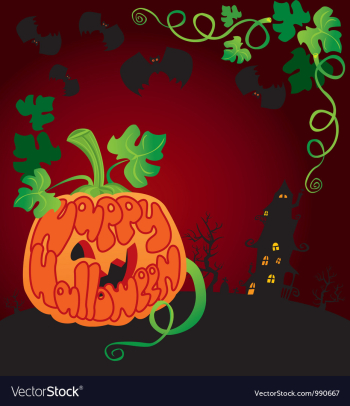 Halloween frame with pumpkin vector image Halloween frame with pumpkin vector image