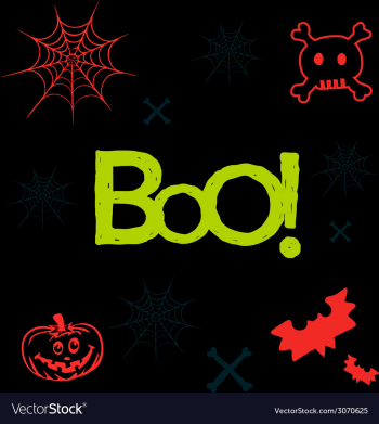Halloween icons and text in neon colors on black vector image Halloween icons and text in neon colors on black vector image
