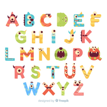 Halloween monster alphabet with funny eyes Free Vector Halloween monster alphabet with funny eyes Free Vector
