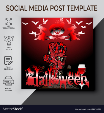 halloween party post template design halloween party post template design