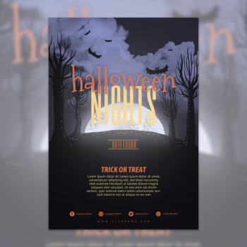 Halloween party poster template Free Psd