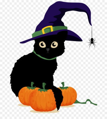 Halloween Poster Drawing Black cat - cute cat Halloween Poster Drawing Black cat - cute cat