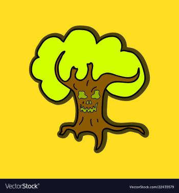 Halloween scary trees vector image Halloween scary trees vector image
