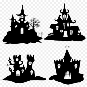 Halloween Silhouette Icon - Halloween house Halloween Silhouette Icon - Halloween house