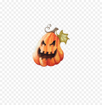 Halloween Watercolor painting Pumpkin Illustration - Smiling pumpkin head 