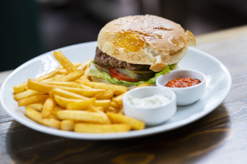 Hamburger and Fries Hamburger and Fries