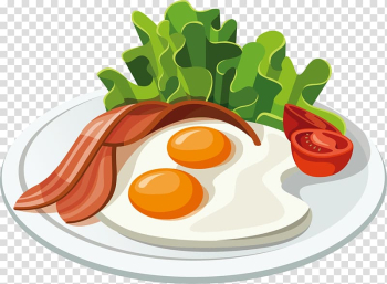 Hamburger Bacon Breakfast Pancake , Green vegetables egg transparent background PNG clipart