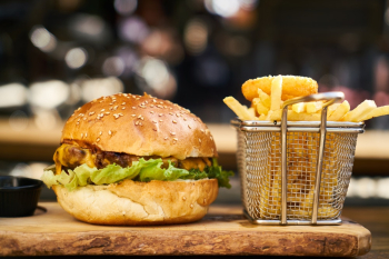 Hamburger Beside Fries Hamburger Beside Fries