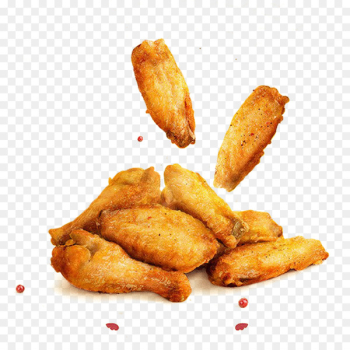 Hamburger Fried chicken Buffalo wing French fries - Golden fried chicken wings 