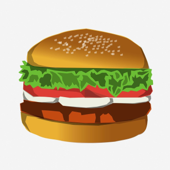 Hamburger meal clipart illustration. Free | Free Photo - rawpixel