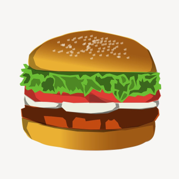 Hamburger meal clipart, illustration vector. | Free Vector - rawpixel