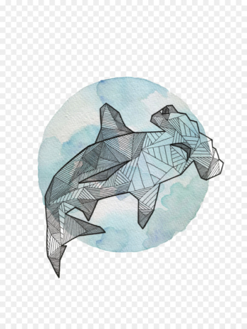 Hammerhead shark Animal Drawing Geometry - dreamcatcher Hammerhead shark Animal Drawing Geometry - dreamcatcher