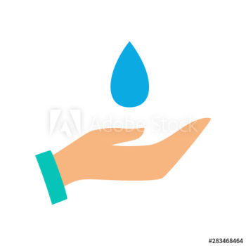 Hand and water drop icon Hand and water drop icon