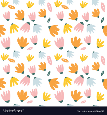 hand draw flower heads seamless pattern background