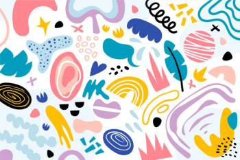 Hand drawn abstract organic shapes background Free Vector