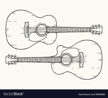 hand drawn acoustic guitar hand drawn acoustic guitar