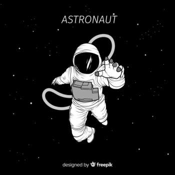 Hand drawn astronaut character in the space Free Vector Hand drawn astronaut character in the space Free Vector