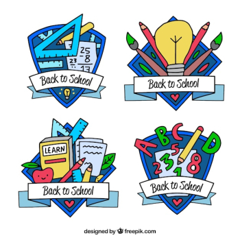Hand drawn back to school label collection Hand drawn back to school label collection