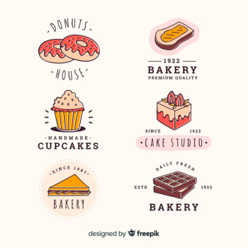 Hand drawn bakery badge collection Free Vector Hand drawn bakery badge collection Free Vector
