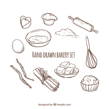 Hand drawn bakery set Hand drawn bakery set