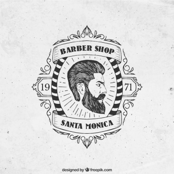 Hand drawn barber shop badge Hand drawn barber shop badge
