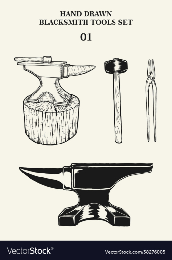 hand drawn blacksmith set 01 hand drawn blacksmith set 01